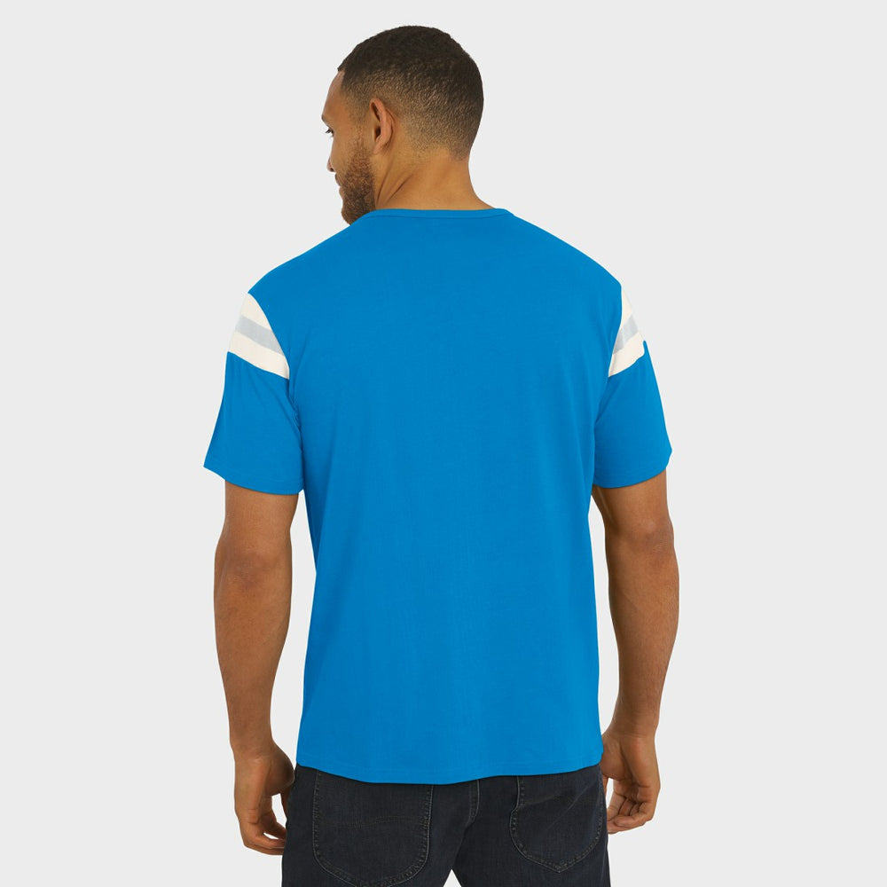 Detroit Lions Darius Rucker Collection Football Stripe Sleeve T-Shirt Blue | Fanatics