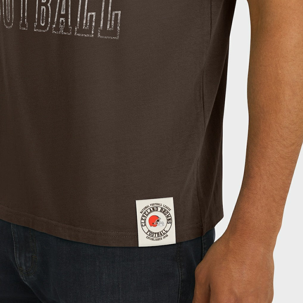 Cleveland Browns Darius Rucker Collection Football Stripe Sleeve T-Shirt Brown | Fanatics