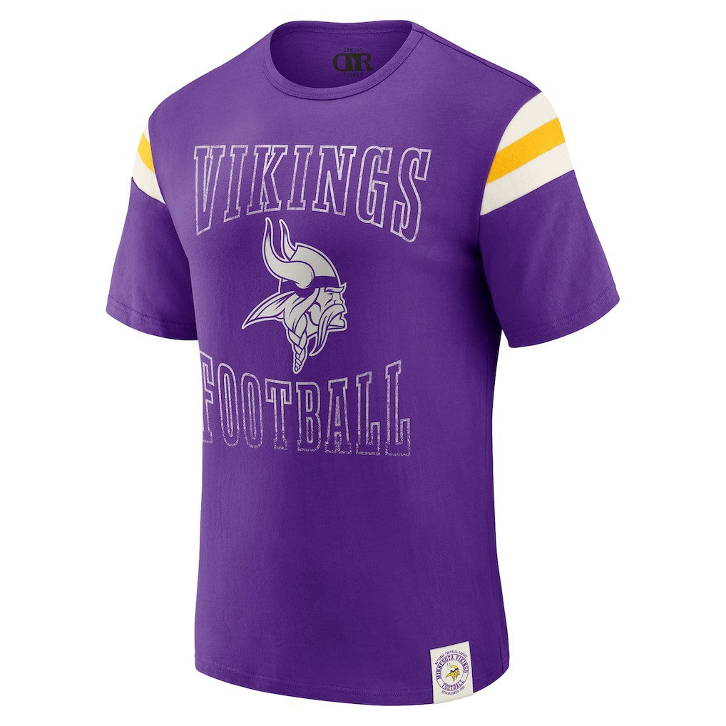 Minnesota Vikings Darius Rucker Collection Football Stripe Sleeve T-Shirt Purple | Fanatics