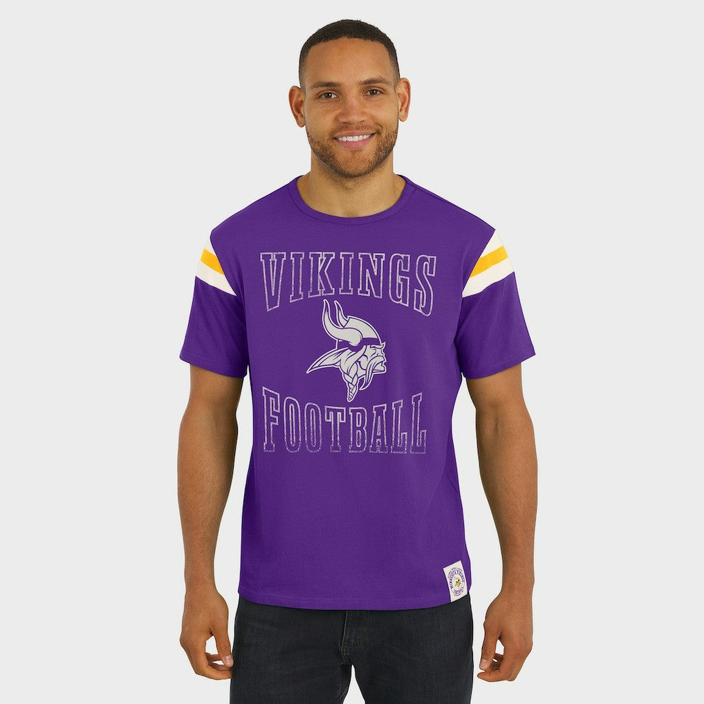 Minnesota Vikings Darius Rucker Collection Football Stripe Sleeve T-Shirt Purple | Fanatics