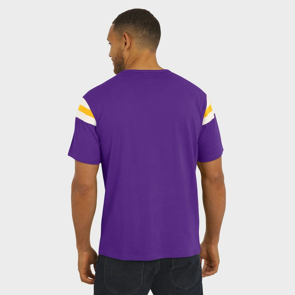 Minnesota Vikings Darius Rucker Collection Football Stripe Sleeve T-Shirt Purple | Fanatics