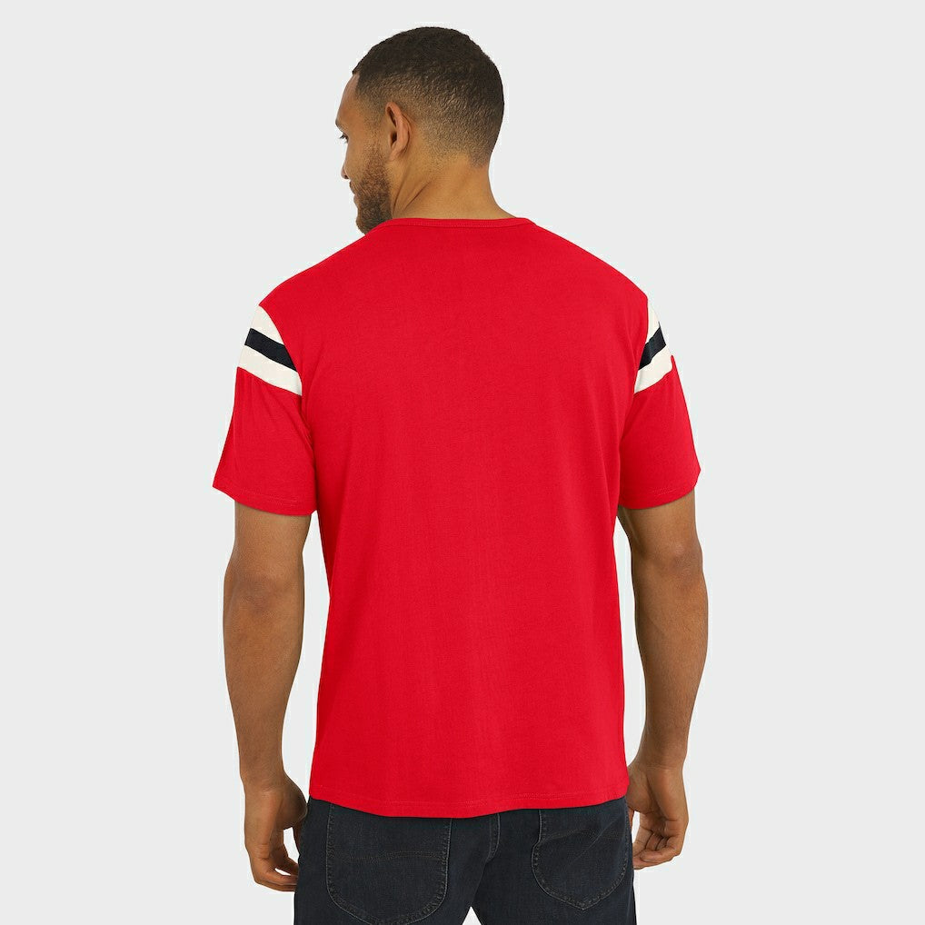 Kansas City Chiefs Darius Rucker Collection Football Stripe Sleeve T-Shirt Red | Fanatics