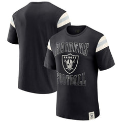 Las Vegas Raiders Darius Rucker Collection Football Stripe Sleeve T-Shirt Black | Fanatics
