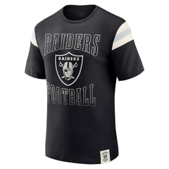 Las Vegas Raiders Darius Rucker Collection Football Stripe Sleeve T-Shirt Black | Fanatics