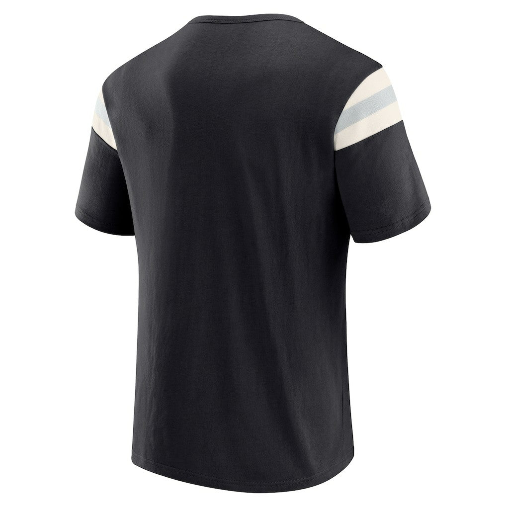 Las Vegas Raiders Darius Rucker Collection Football Stripe Sleeve T-Shirt Black | Fanatics