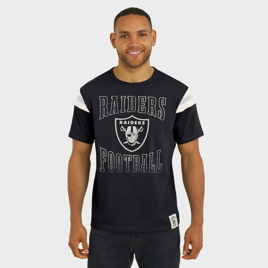 Las Vegas Raiders Darius Rucker Collection Football Stripe Sleeve T-Shirt Black | Fanatics