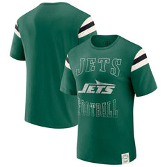 New York Jets Darius Rucker Collection Football Stripe Sleeve T-Shirt Green | Fanatics