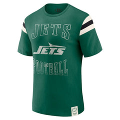 New York Jets Darius Rucker Collection Football Stripe Sleeve T-Shirt Green | Fanatics