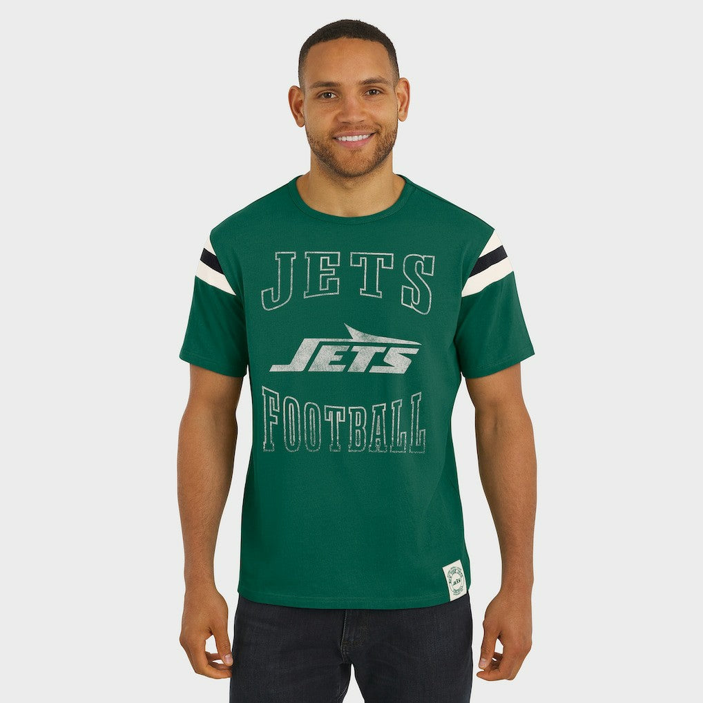 New York Jets Darius Rucker Collection Football Stripe Sleeve T-Shirt Green | Fanatics