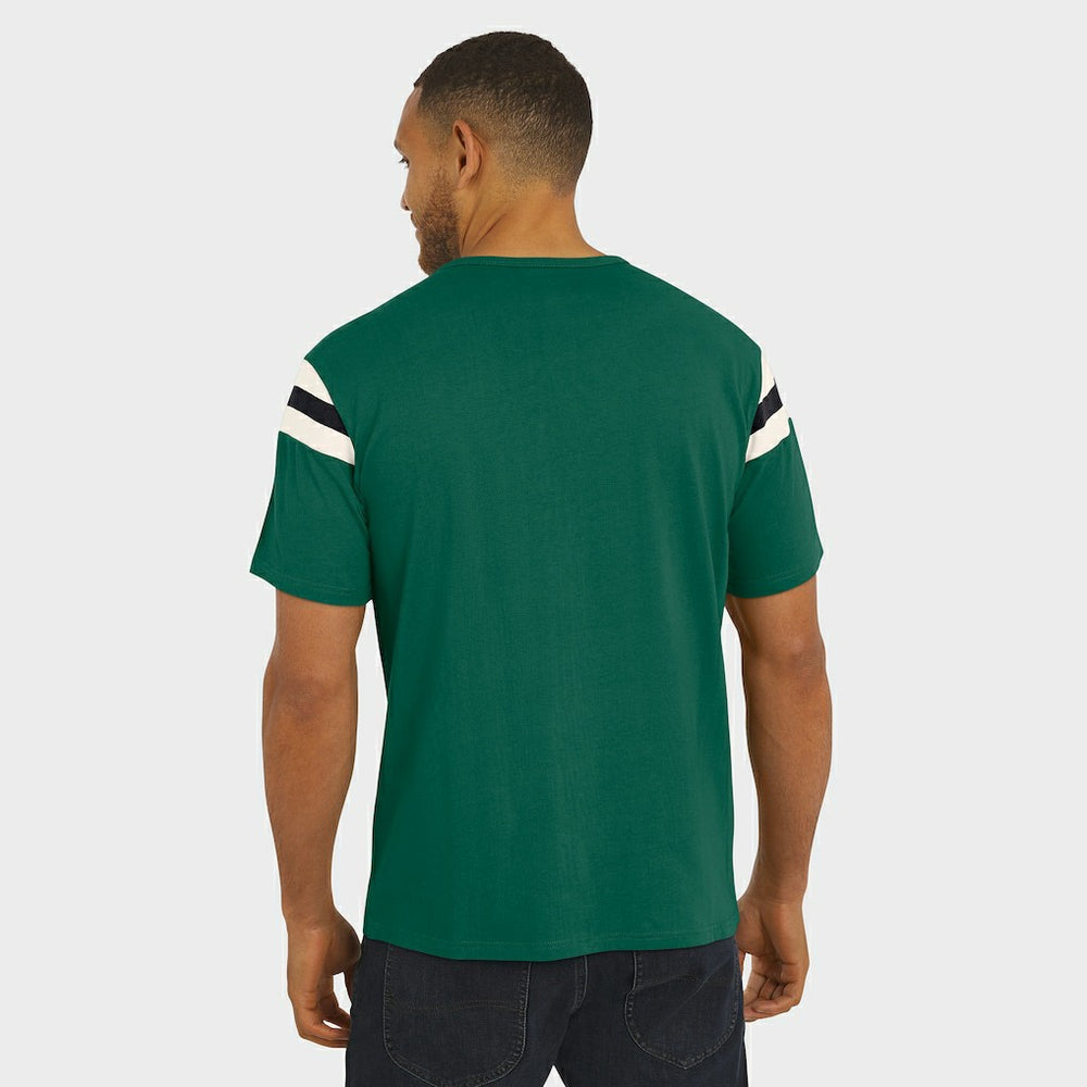 New York Jets Darius Rucker Collection Football Stripe Sleeve T-Shirt Green | Fanatics