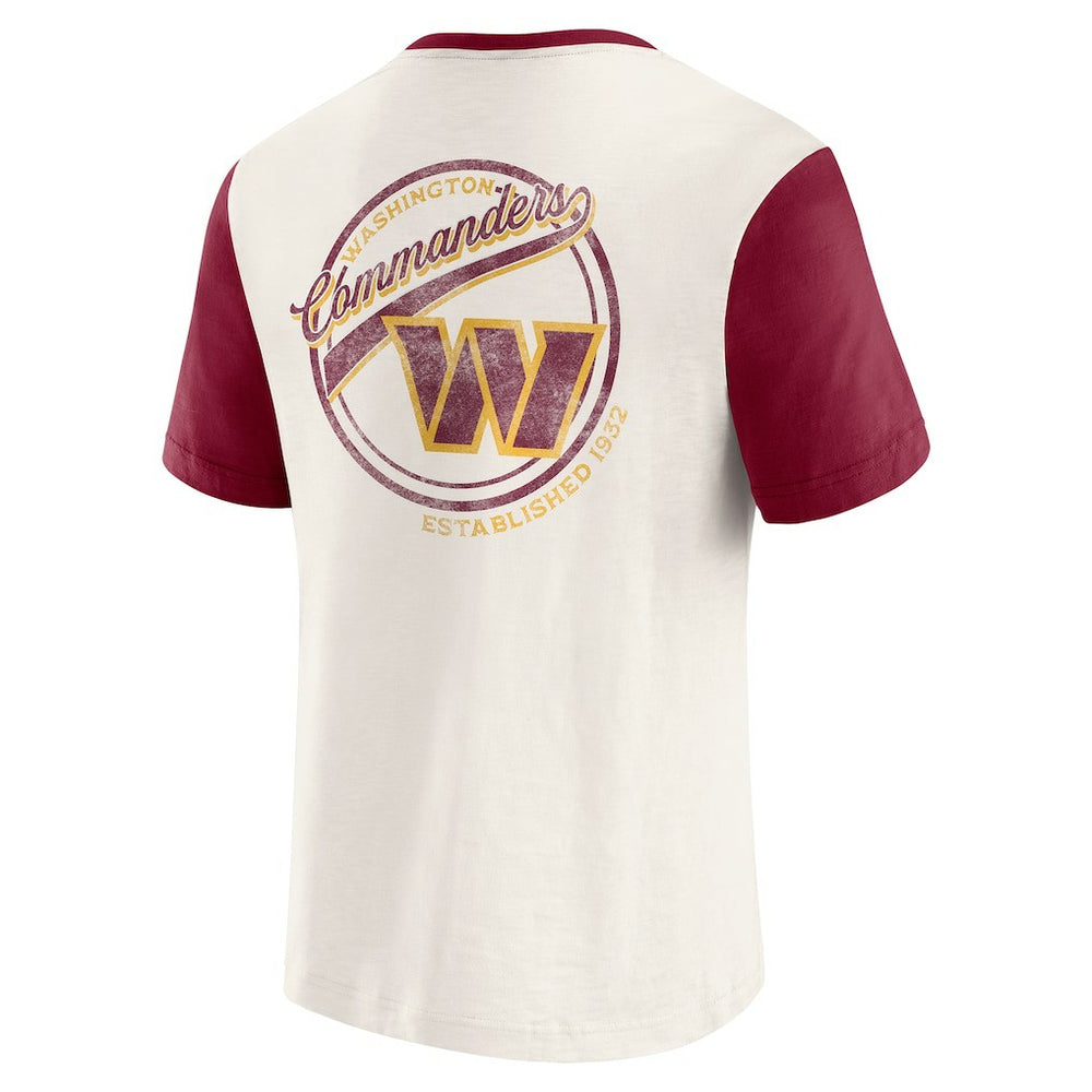 Washington Commanders Darius Rucker Collection Henley Colorblock Slub Pocket T-Shirt Cream | Fanatics