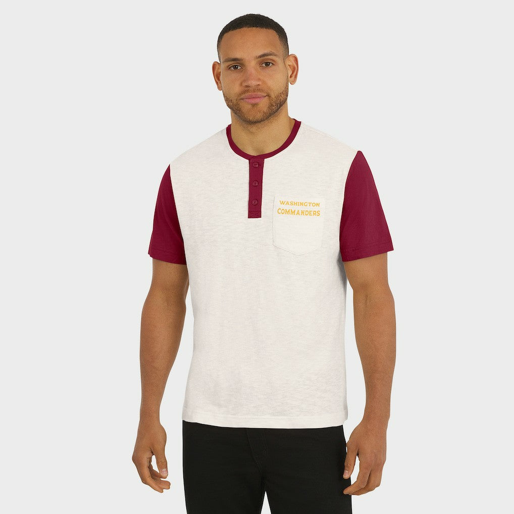 Washington Commanders Darius Rucker Collection Henley Colorblock Slub Pocket T-Shirt Cream | Fanatics