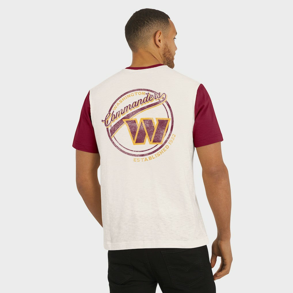 Washington Commanders Darius Rucker Collection Henley Colorblock Slub Pocket T-Shirt Cream | Fanatics