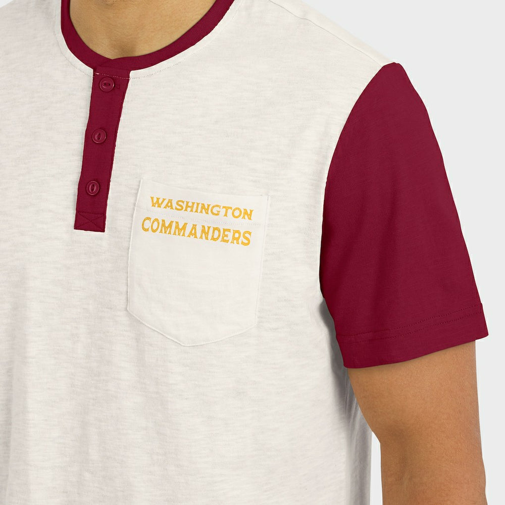 Washington Commanders Darius Rucker Collection Henley Colorblock Slub Pocket T-Shirt Cream | Fanatics