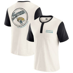 Jacksonville Jaguars Darius Rucker Collection Henley Colorblock Slub Pocket T-Shirt Cream | Fanatics