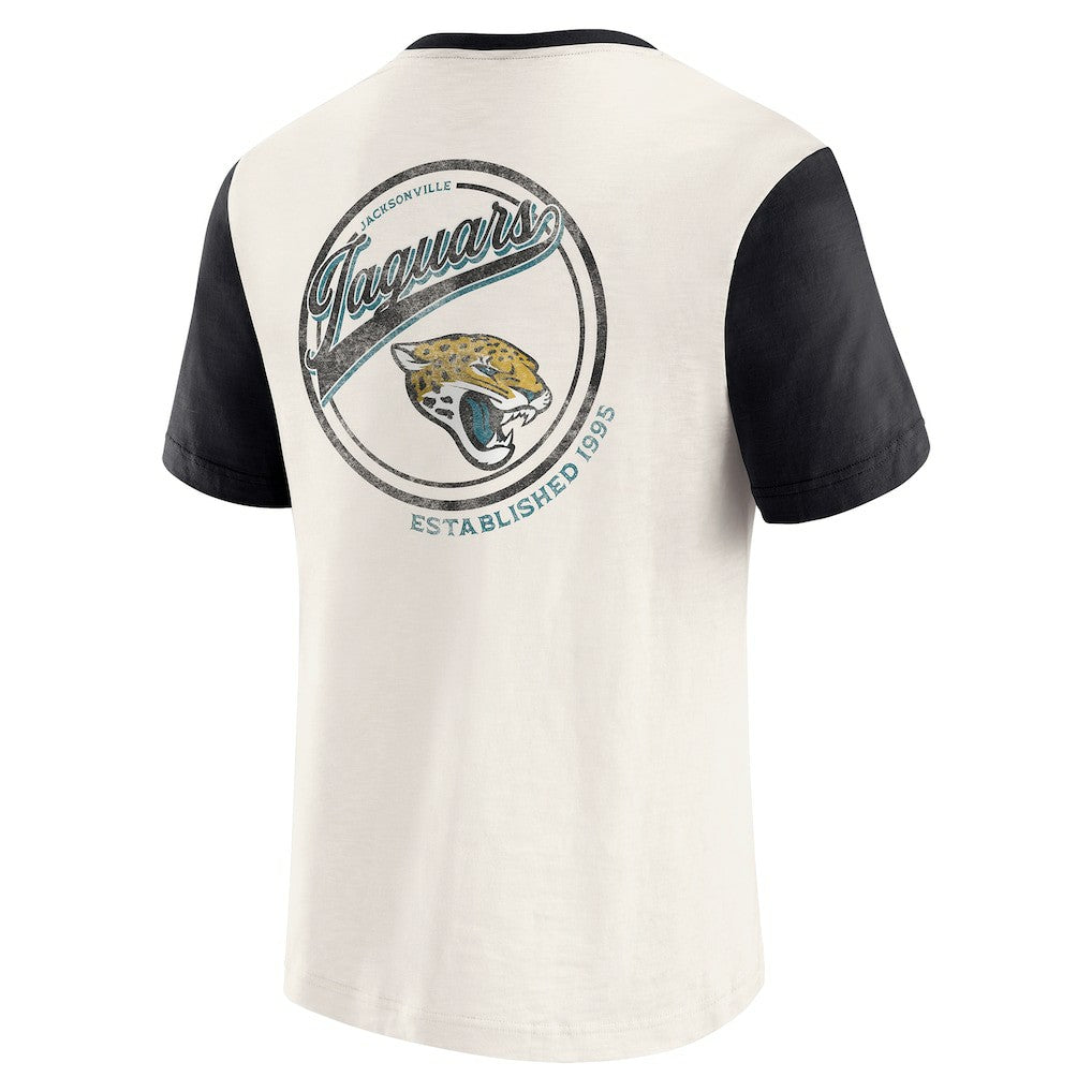 Jacksonville Jaguars Darius Rucker Collection Henley Colorblock Slub Pocket T-Shirt Cream | Fanatics