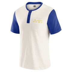 Los Angeles Rams Darius Rucker Collection Henley Colorblock Slub Pocket T-Shirt Cream | Fanatics