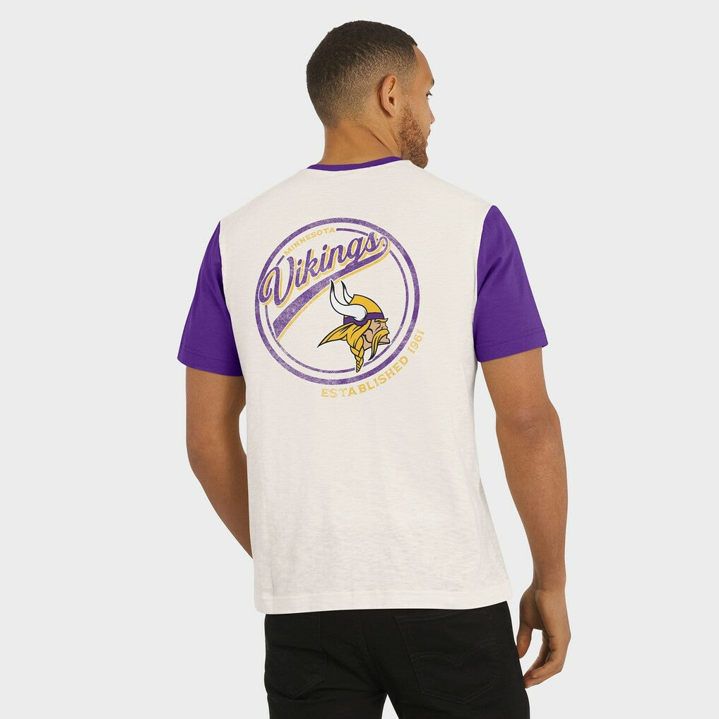 Minnesota Vikings Darius Rucker Collection Henley Colorblock Slub Pocket T-Shirt Cream | Fanatics