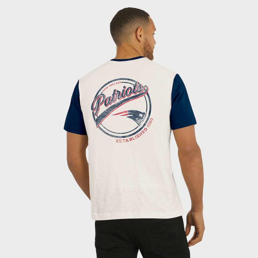 New England Patriots Darius Rucker Collection Henley Colorblock Slub Pocket T-Shirt Cream | Fanatics