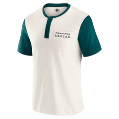 Philadelphia Eagles Darius Rucker Collection Henley Colorblock Slub Pocket T-Shirt Cream | Fanatics