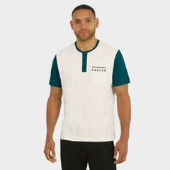 Philadelphia Eagles Darius Rucker Collection Henley Colorblock Slub Pocket T-Shirt Cream | Fanatics
