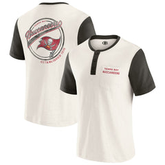 Tampa Bay Buccaneers Darius Rucker Collection Henley Colorblock Slub Pocket T-Shirt Cream | Fanatics