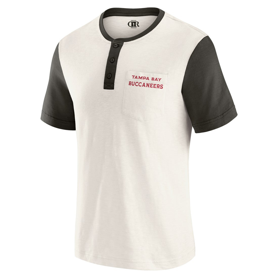 Tampa Bay Buccaneers Darius Rucker Collection Henley Colorblock Slub Pocket T-Shirt Cream | Fanatics