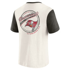 Tampa Bay Buccaneers Darius Rucker Collection Henley Colorblock Slub Pocket T-Shirt Cream | Fanatics