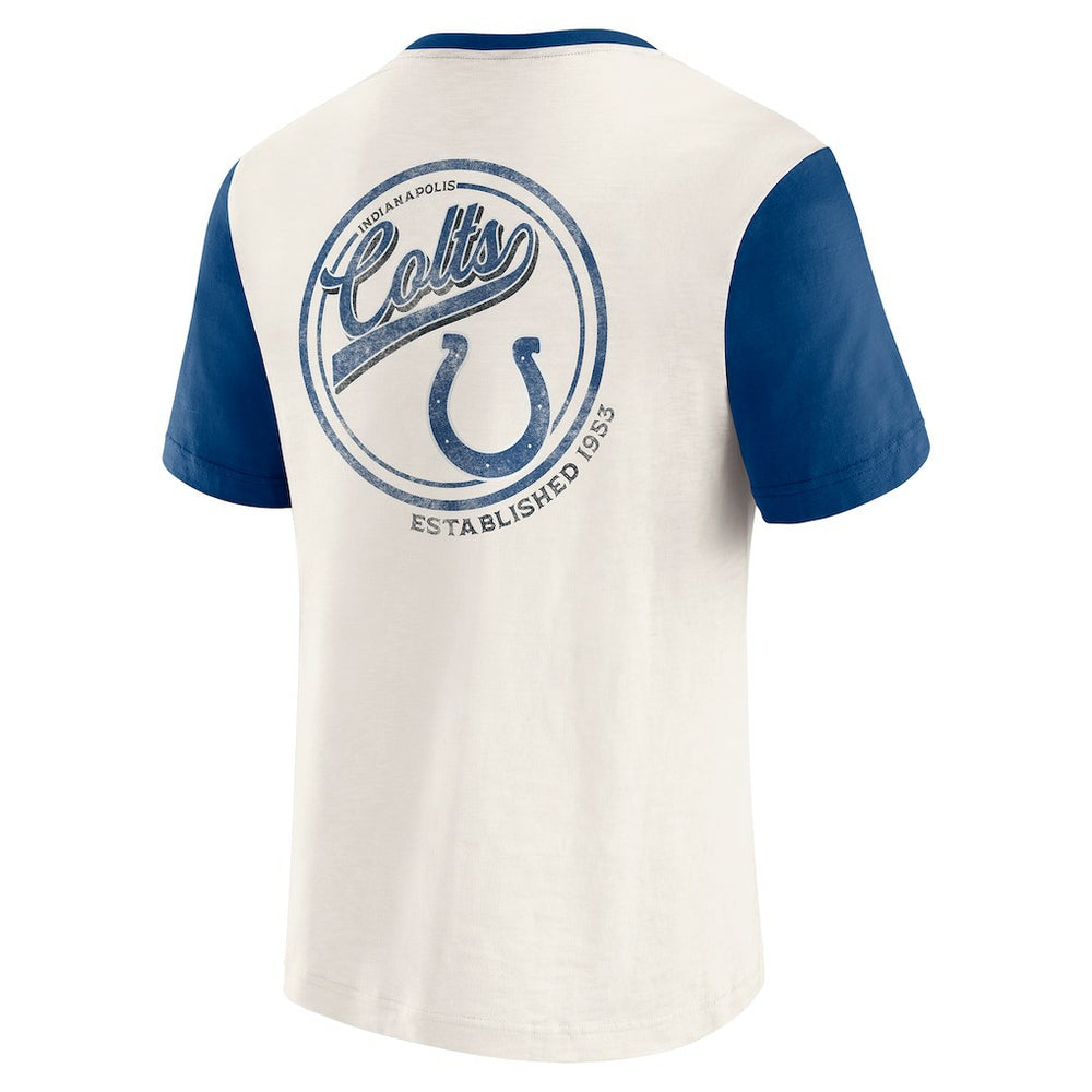 Indianapolis Colts Darius Rucker Collection Henley Colorblock Slub Pocket T-Shirt Cream | Fanatics
