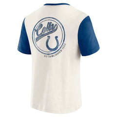 Indianapolis Colts Darius Rucker Collection Henley Colorblock Slub Pocket T-Shirt Cream | Fanatics