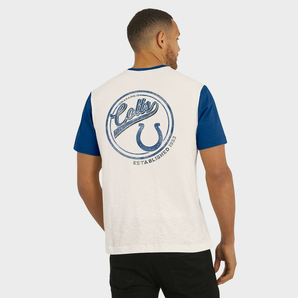 Indianapolis Colts Darius Rucker Collection Henley Colorblock Slub Pocket T-Shirt Cream | Fanatics