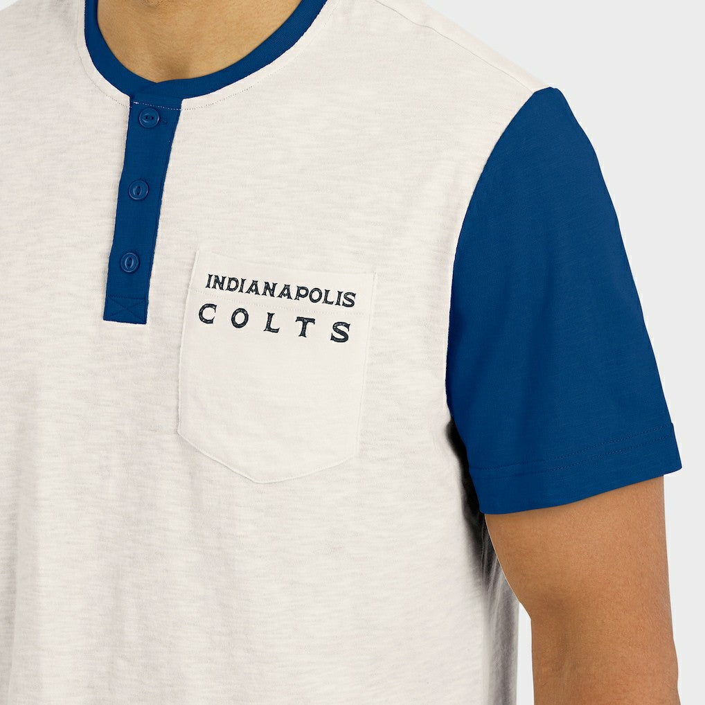 Indianapolis Colts Darius Rucker Collection Henley Colorblock Slub Pocket T-Shirt Cream | Fanatics
