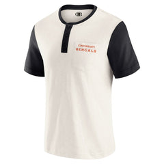 Cincinnati Bengals Darius Rucker Collection Henley Colorblock Slub Pocket T-Shirt Cream | Fanatics