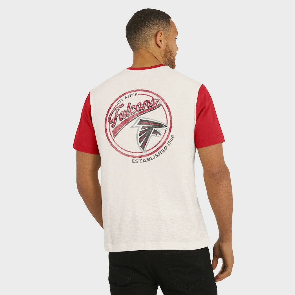 Atlanta Falcons Darius Rucker Collection Henley Colorblock Slub Pocket T-Shirt Cream | Fanatics