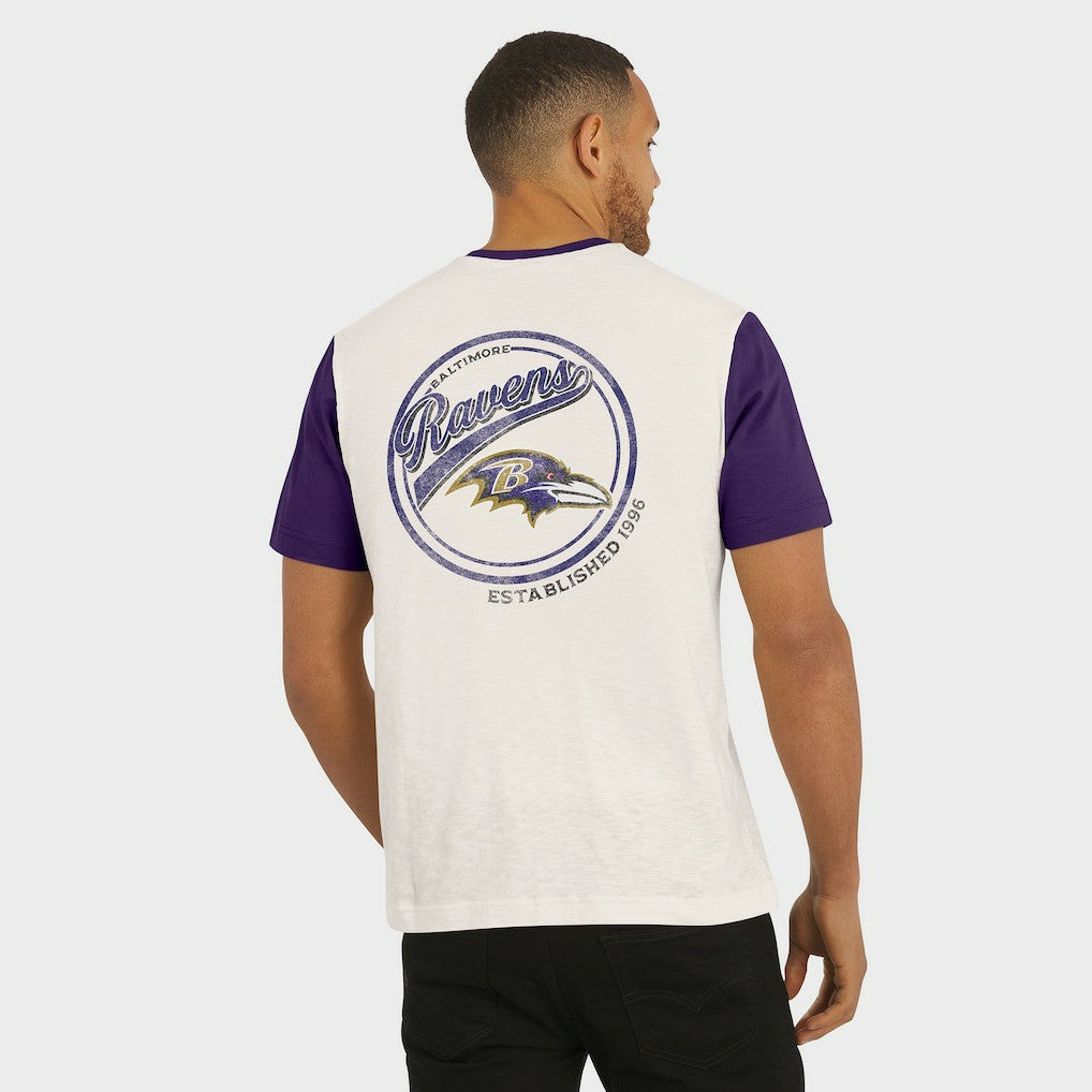 Baltimore Ravens Darius Rucker Collection Henley Colorblock Slub Pocket T-Shirt Cream | Fanatics