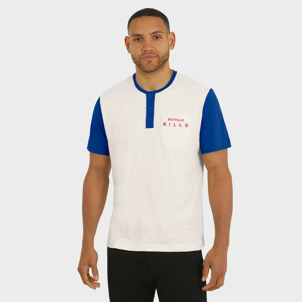 Buffalo Bills Darius Rucker Collection Henley Colorblock Slub Pocket T-Shirt Cream | Fanatics