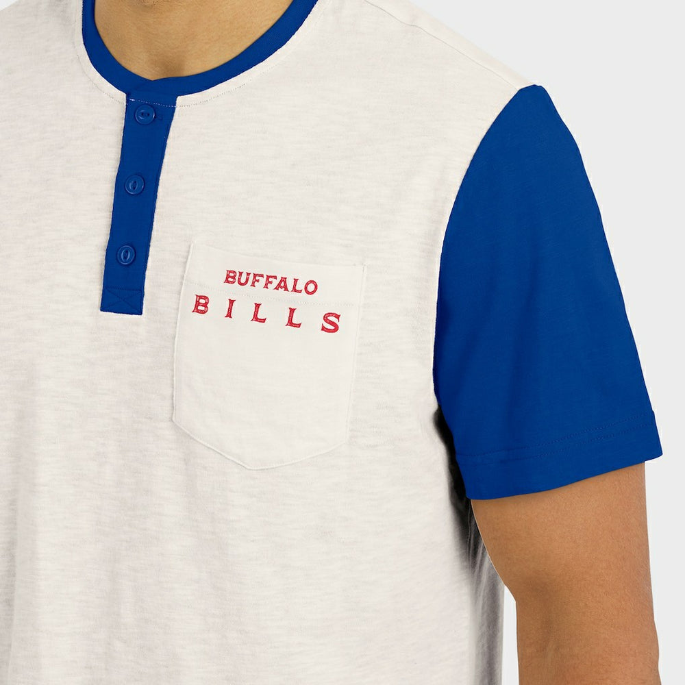 Buffalo Bills Darius Rucker Collection Henley Colorblock Slub Pocket T-Shirt Cream | Fanatics