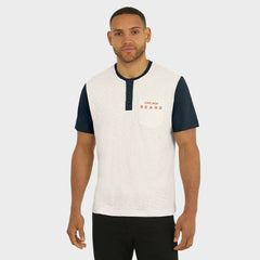 Chicago Bears Darius Rucker Collection Henley Colorblock Slub Pocket T-Shirt Cream | Fanatics