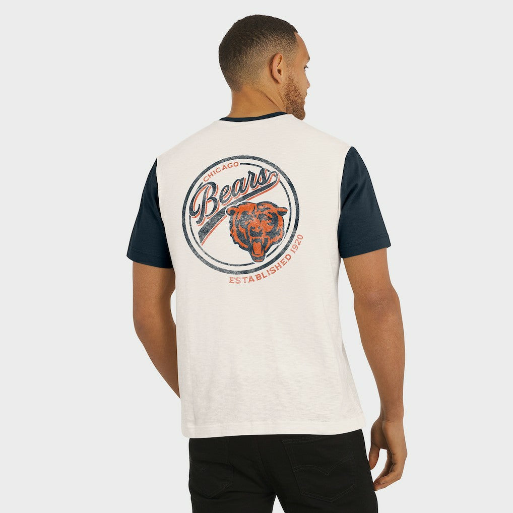 Chicago Bears Darius Rucker Collection Henley Colorblock Slub Pocket T-Shirt Cream | Fanatics