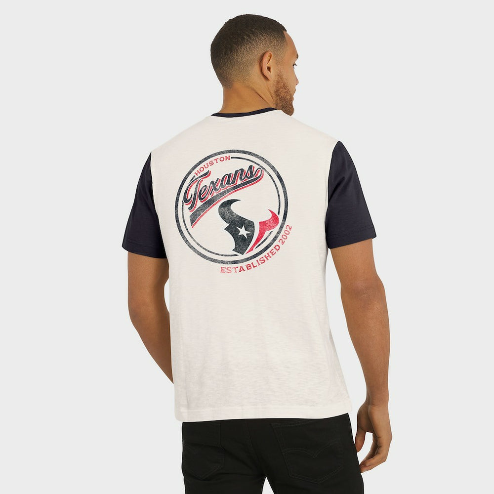 Houston Texans Darius Rucker Collection Henley Colorblock Slub Pocket T-Shirt Cream | Fanatics