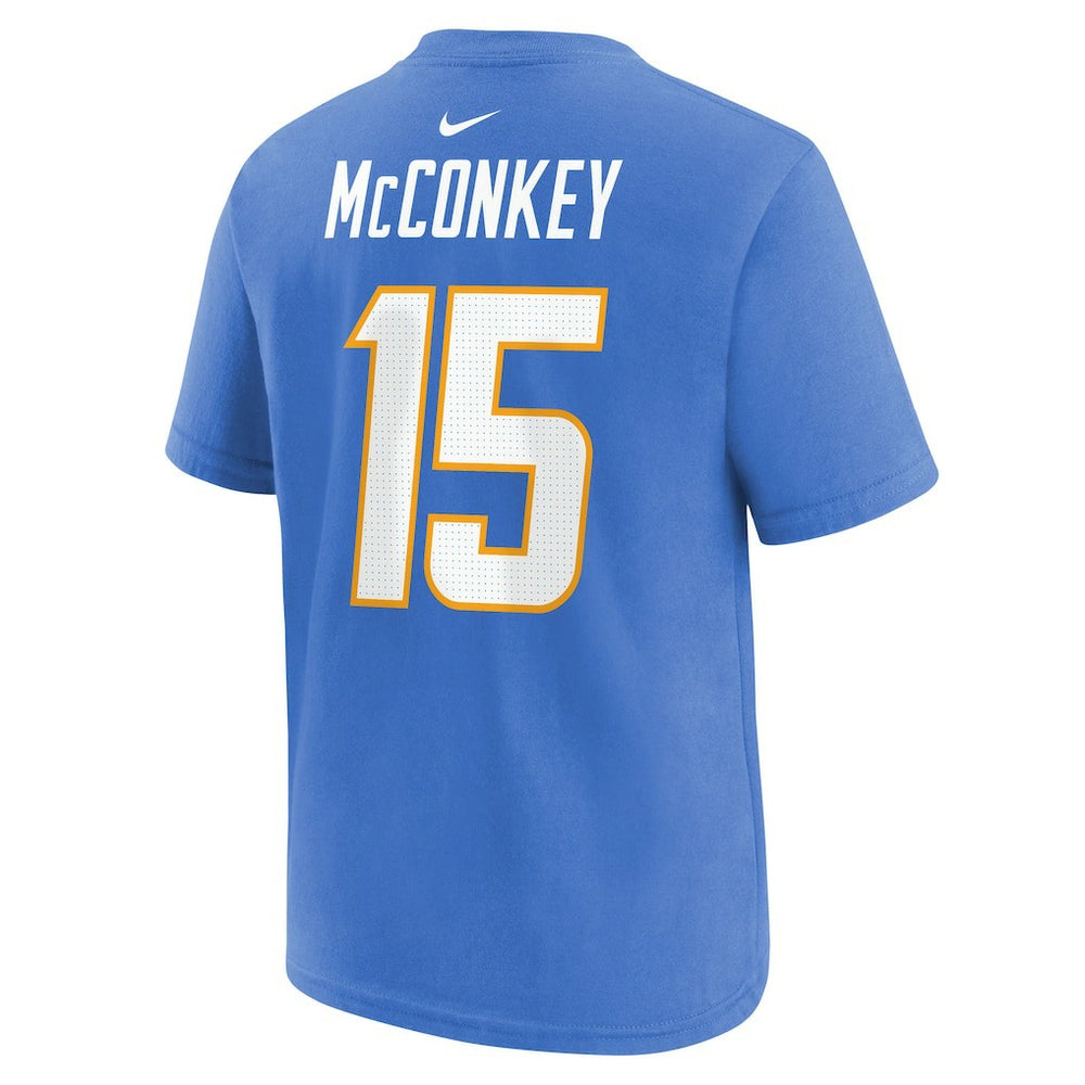 Ladd McConkey Los Angeles Chargers Youth Player Name & Number T-Shirt Powder Blue | Nike for Sale