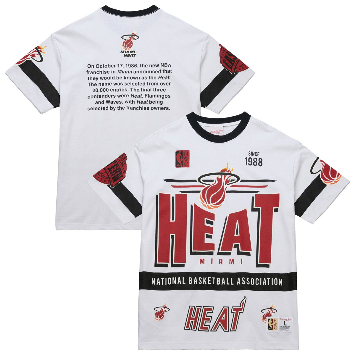 Miami Heat Unisex Hardwood Classics Vintage Team Origins Premium T-Shirt White - NBA