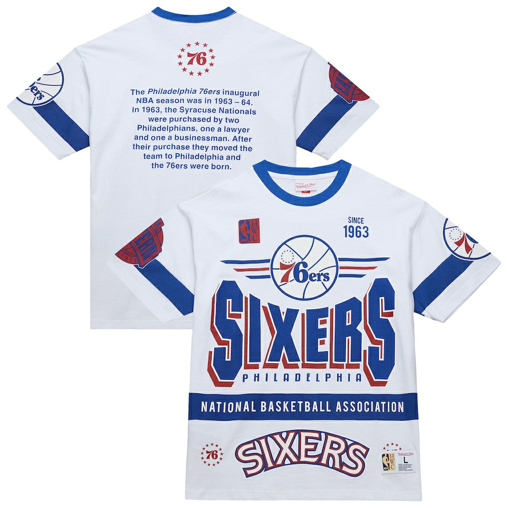 Philadelphia 76ers Unisex Hardwood Classics Vintage Team Origins Premium T-Shirt White - NBA