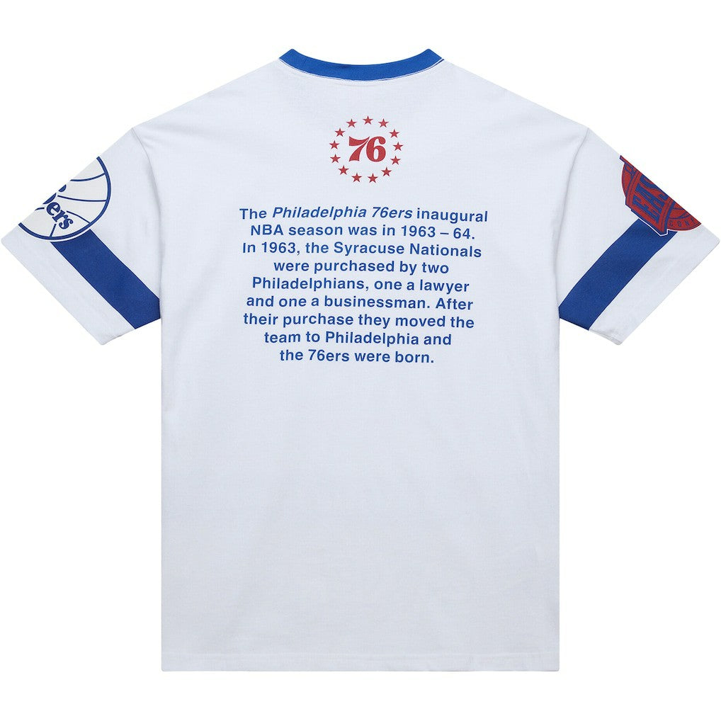 Philadelphia 76ers Unisex Hardwood Classics Vintage Team Origins Premium T-Shirt White - NBA