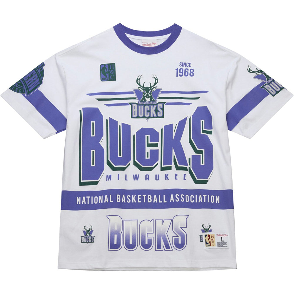 Milwaukee Bucks Unisex Hardwood Classics Vintage Team Origins Premium T-Shirt White - NBA