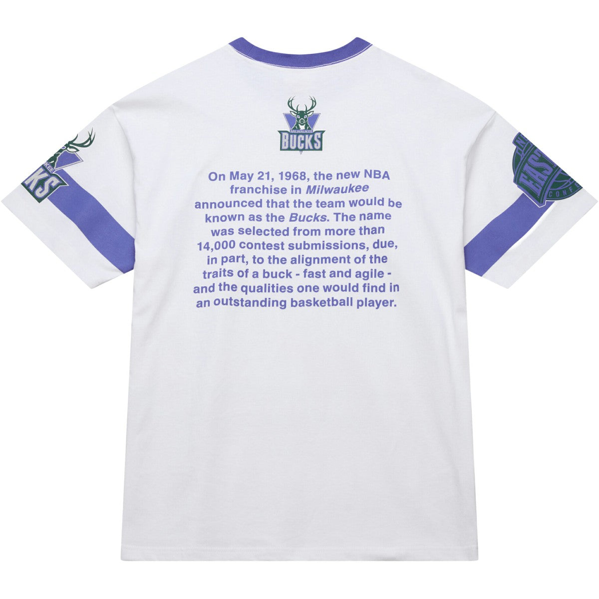 Milwaukee Bucks Unisex Hardwood Classics Vintage Team Origins Premium T-Shirt White - NBA