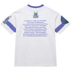 Milwaukee Bucks Unisex Hardwood Classics Vintage Team Origins Premium T-Shirt White - NBA