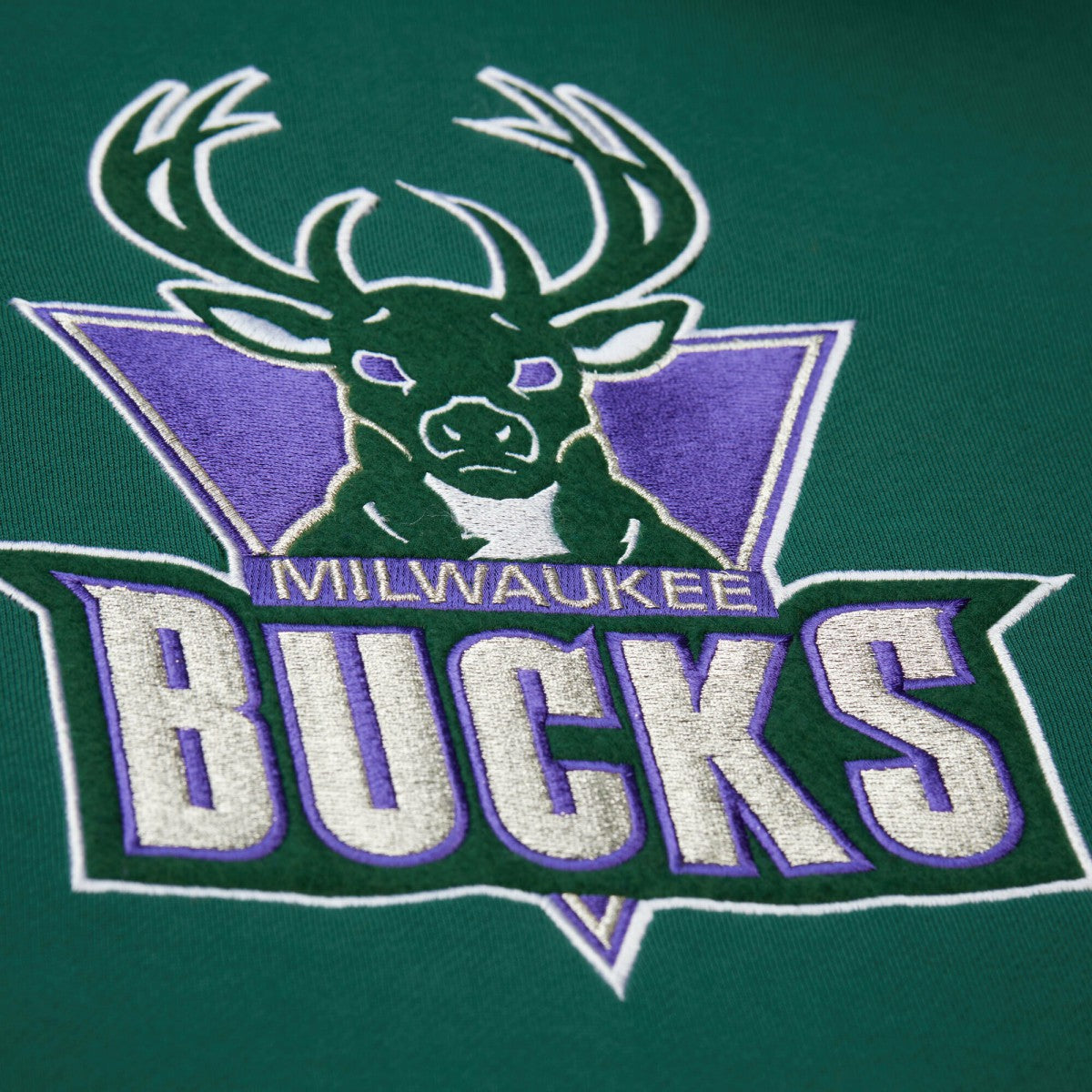 Milwaukee Bucks Hardwood Classics Team Origins Fleece Pullover Hoodie Hunter Green - NBA