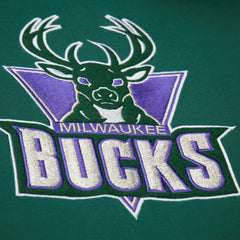 Milwaukee Bucks Hardwood Classics Team Origins Fleece Pullover Hoodie Hunter Green - NBA