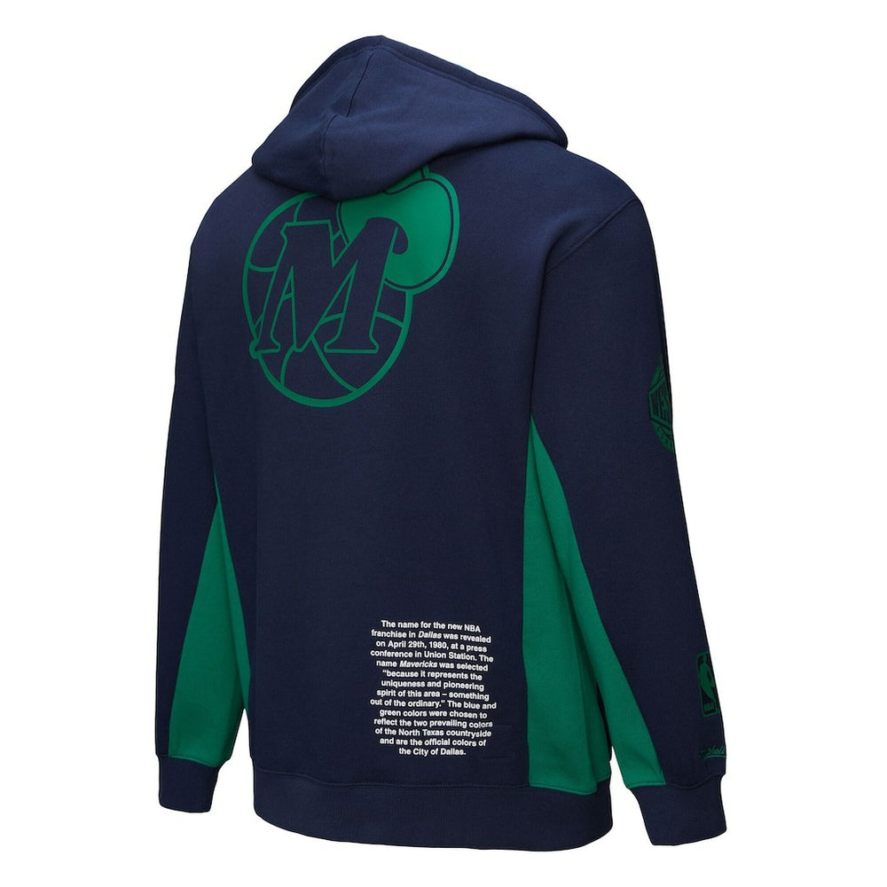 Dallas Mavericks Hardwood Classics Team Origins Fleece Pullover Hoodie Navy - NBA